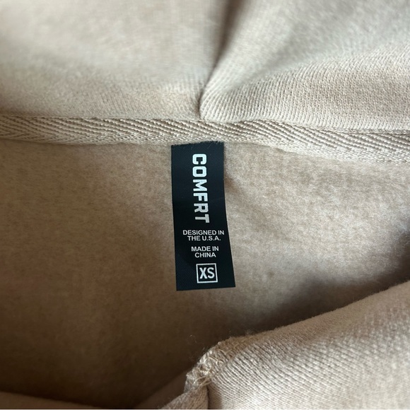 New Comfrt Coordinate Hoodie™ tan unisex cozy hooded pullover - Picture 3 of 6